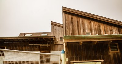 Holzfassade mit Hinterlüftung